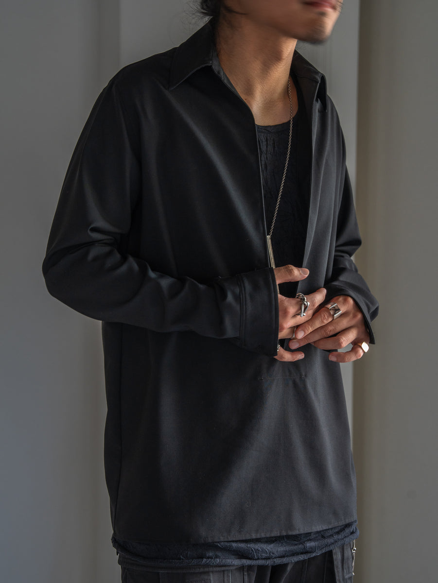 PRY シュウトSuper100's Vareuse Shirt 黒1 Super100's Vareuse Shirt【black】 – PRY