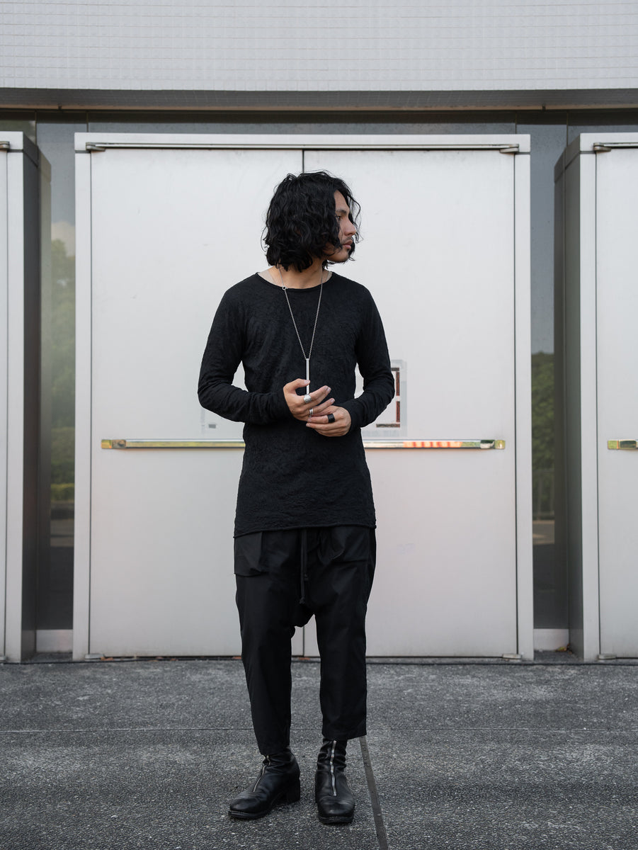 【PRY】Craft Fabric Layered L/S T-shirt Craft Fabric Layered L/S T-shirt【black】 – PRY
