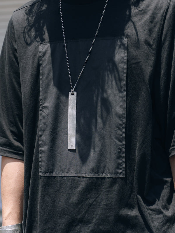 Stannum Leather Plate Necklace