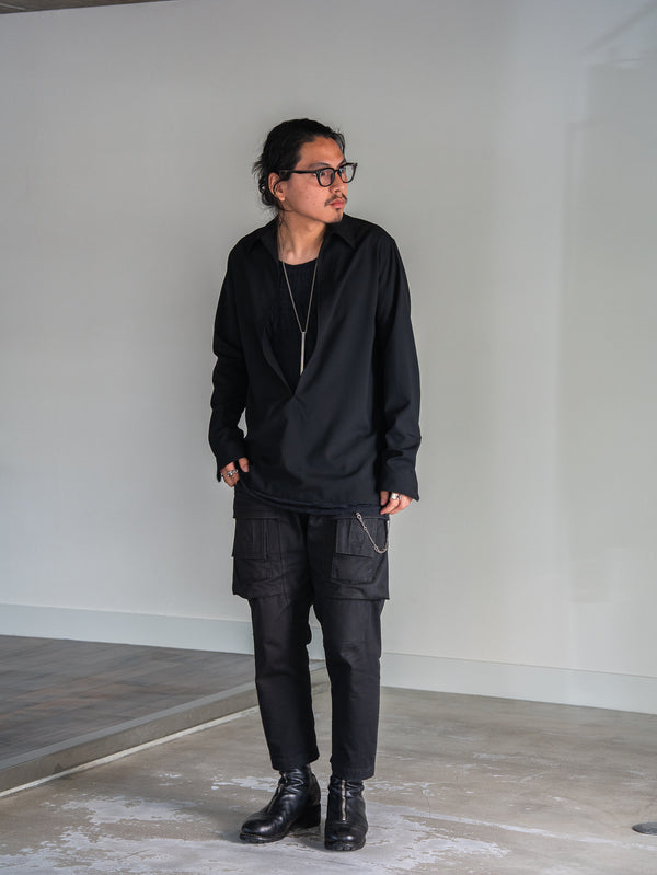 Super100's Vareuse Shirt【black】