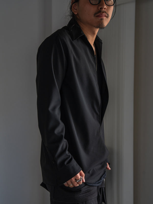 Super100's Vareuse Shirt【black】