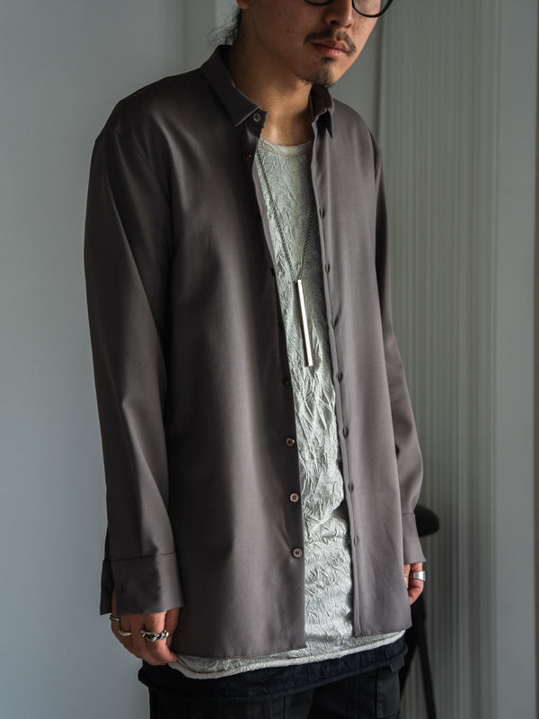 Super100's Button-front Shirt【taupe】