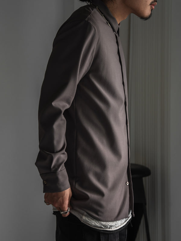 Super100's Button-front Shirt【taupe】