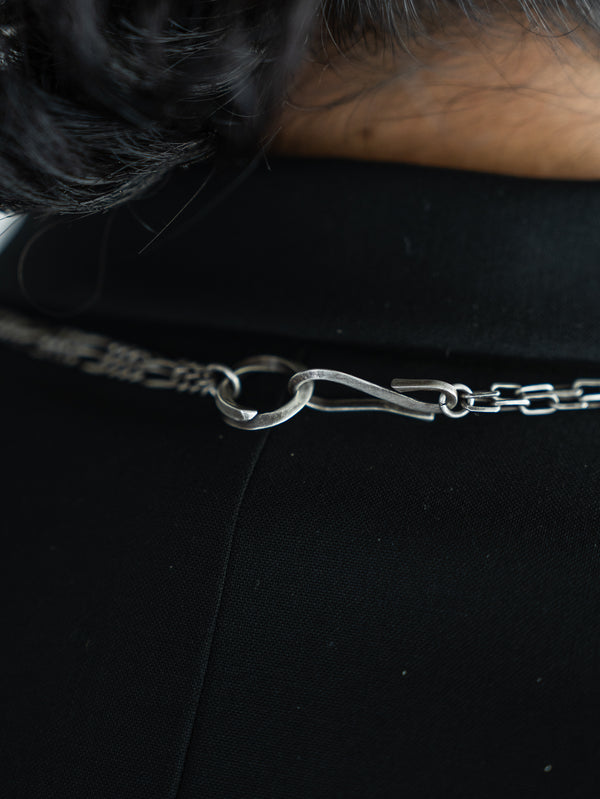 3way Silver Mix Chain Necklace