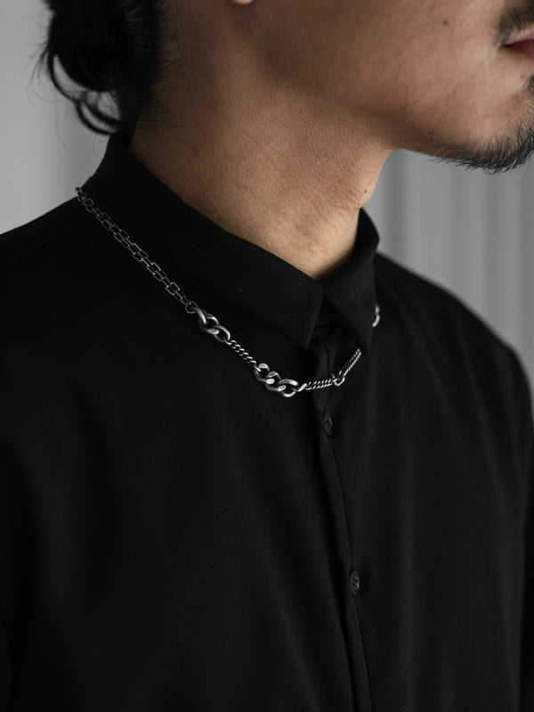 3way Silver Mix Chain Necklace