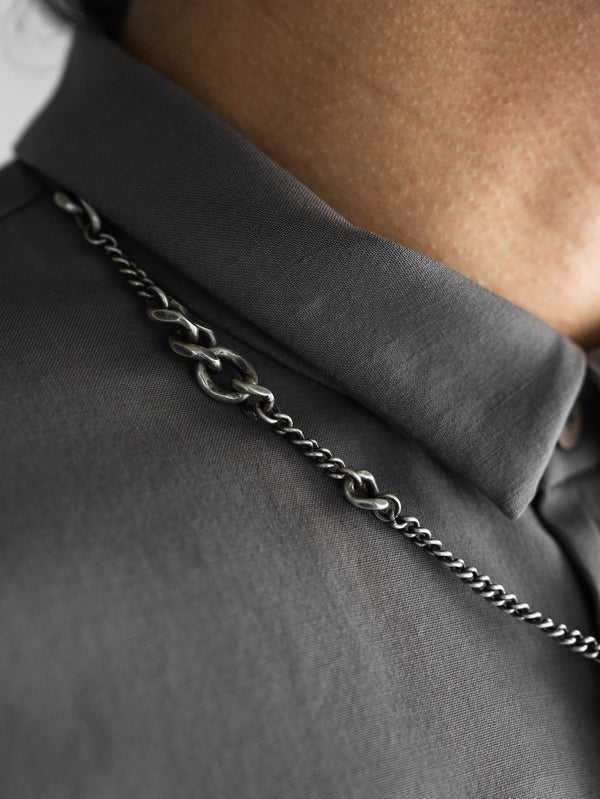 3way Silver Mix Chain Necklace