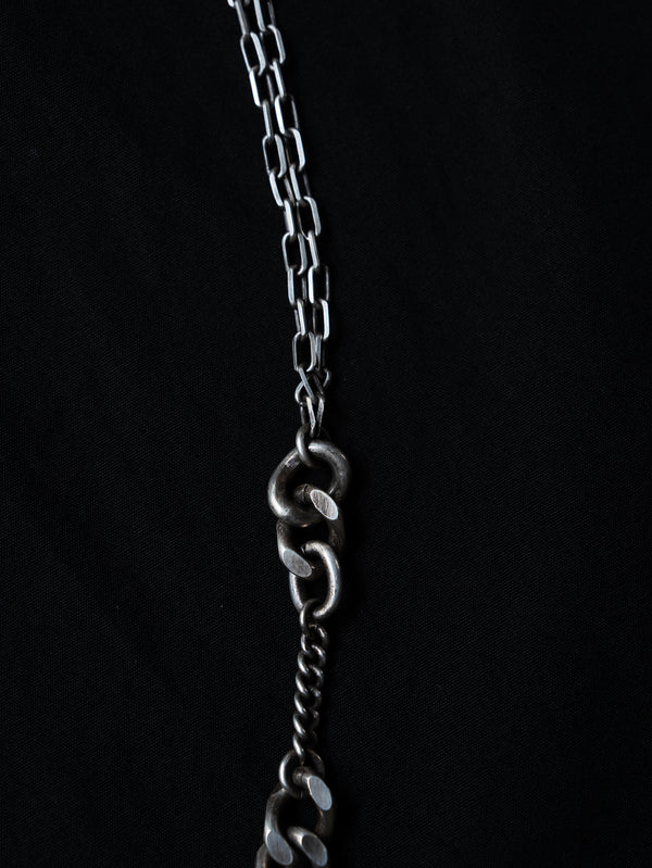3way Silver Mix Chain Necklace