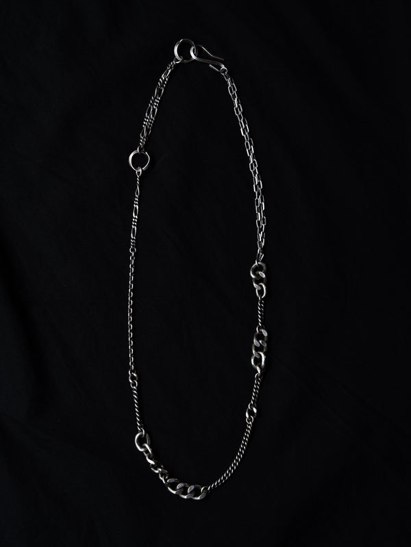 3way Silver Mix Chain Necklace