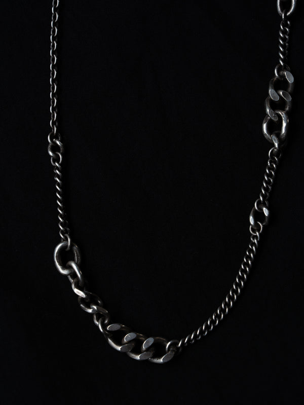 3way Silver Mix Chain Necklace