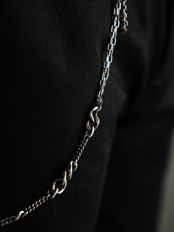 3way Silver Mix Chain Necklace