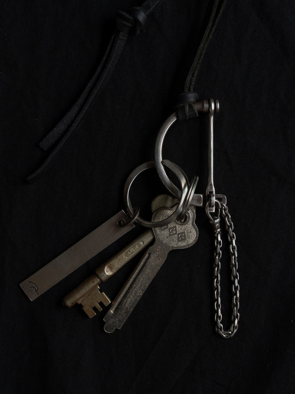 D-Clasp Key Ring with GUIDI Leather Code