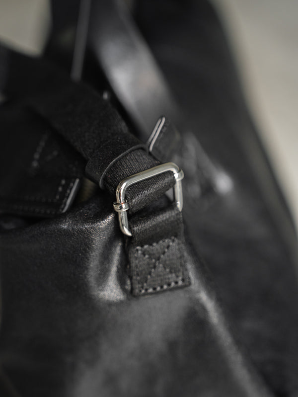 Leather Front Zip Travel Bag