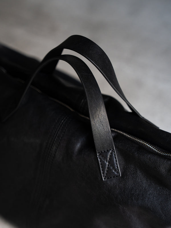 Leather Front Zip Travel Bag