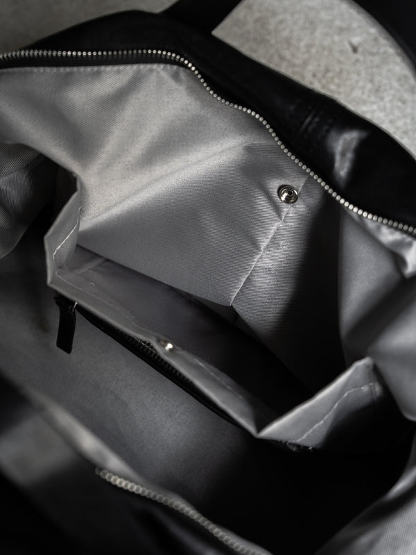 Leather Front Zip Travel Bag