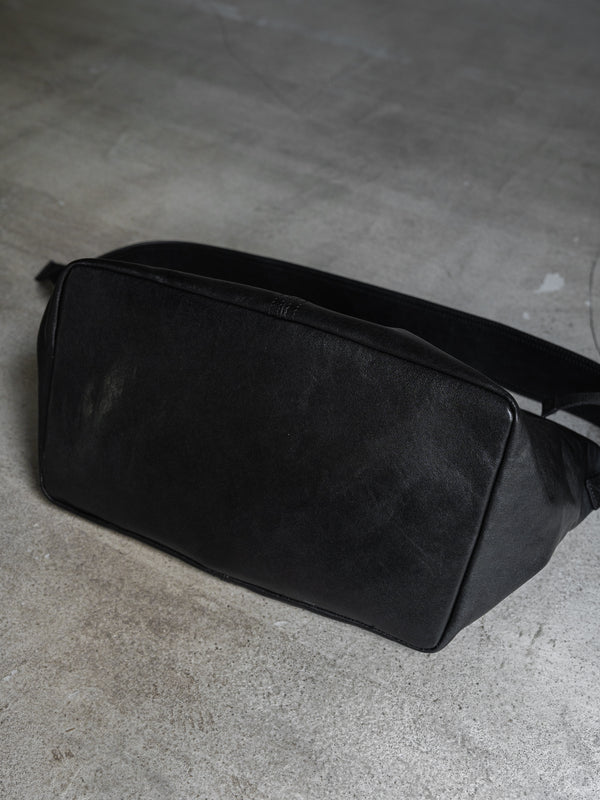 Leather Front Zip Travel Bag