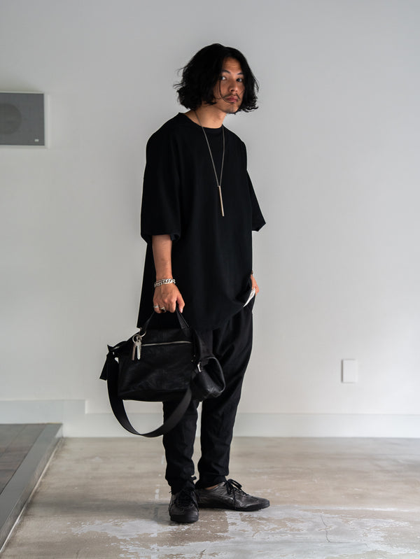 Leather Front Zip Travel Bag