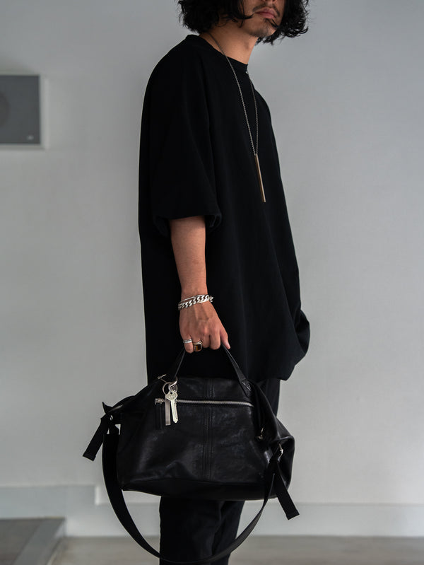 Leather Front Zip Travel Bag