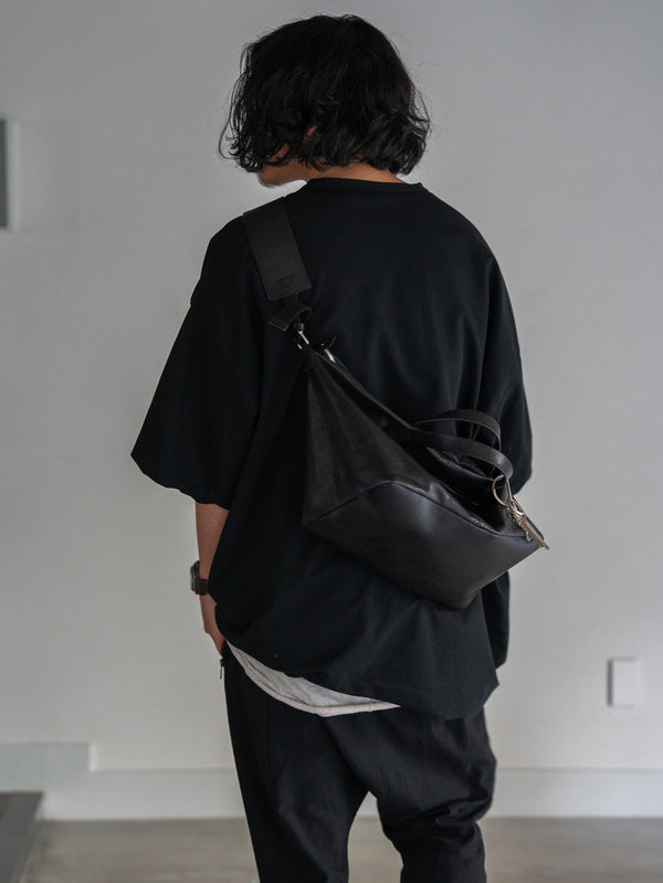 Leather Front Zip Travel Bag