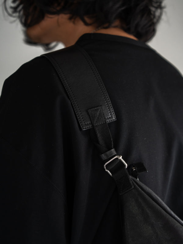 Leather Front Zip Travel Bag