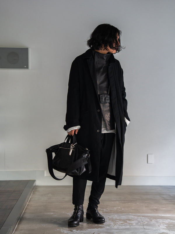 Leather Front Zip Travel Bag