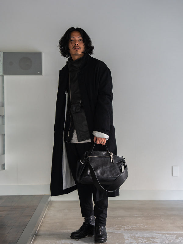 Leather Front Zip Travel Bag