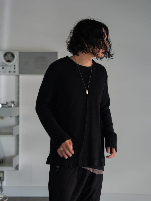 Premium Knit Layered Top【black】