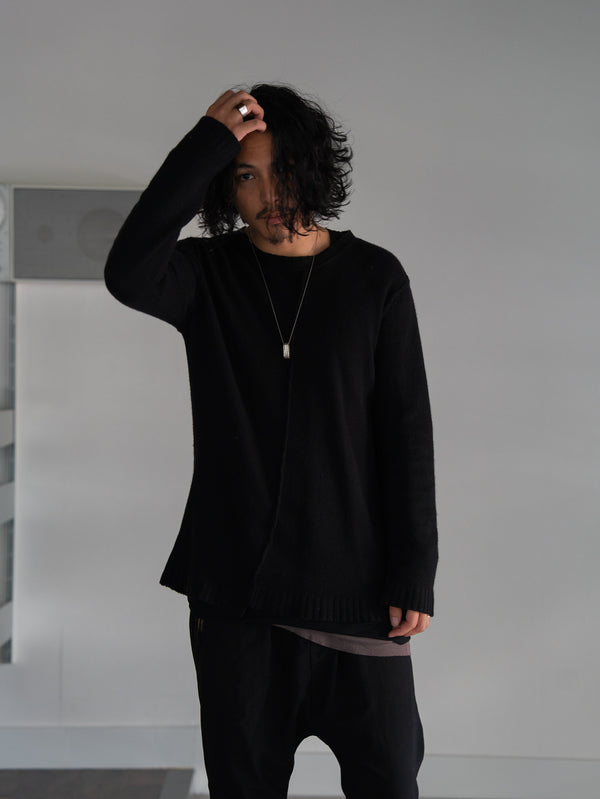 Premium Knit Layered Top【black】