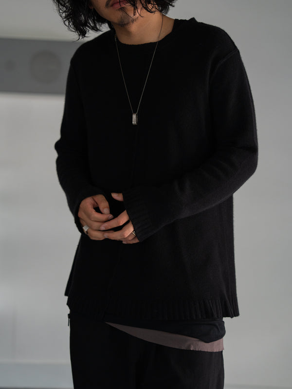 Premium Knit Layered Top【black】