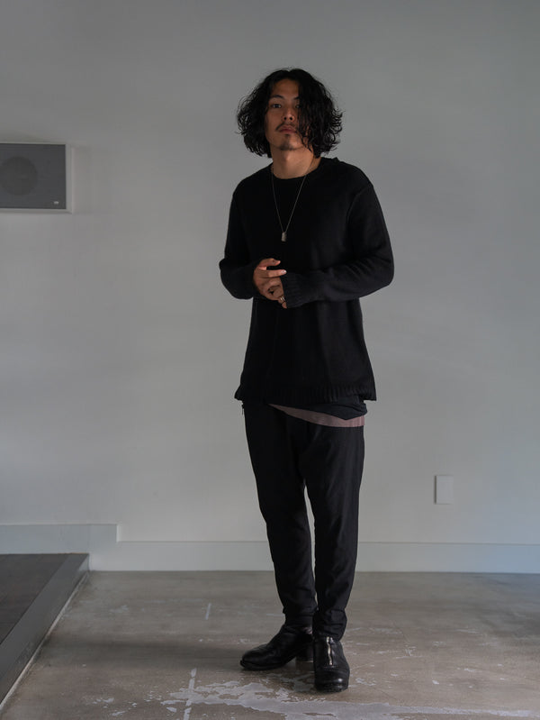 Premium Knit Layered Top【black】