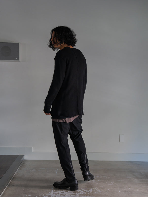 Premium Knit Layered Top【black】
