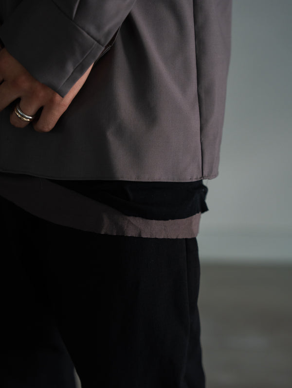 Premium Knit Layered Top【black】