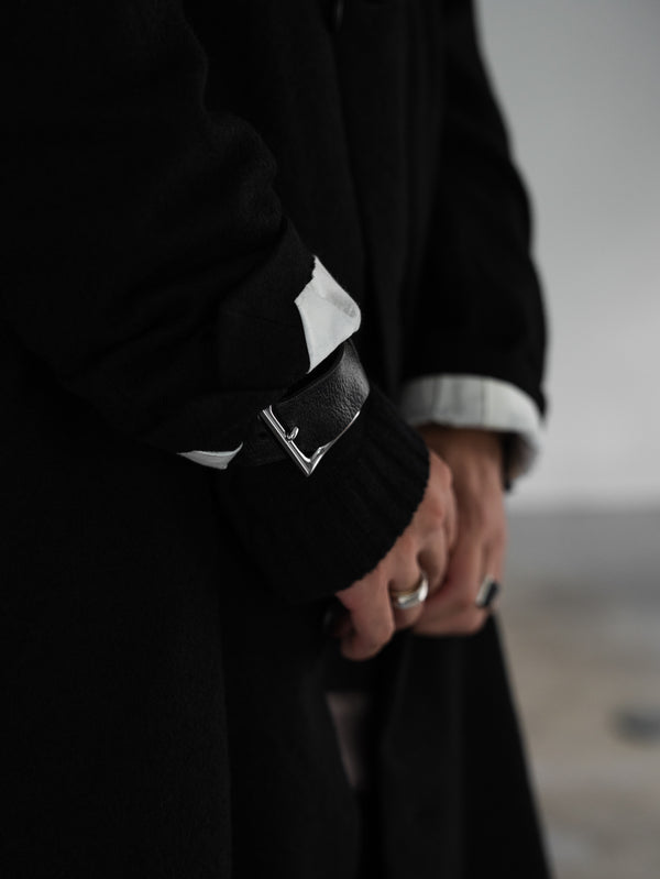 Sculpted Leather Buckle Bracelet