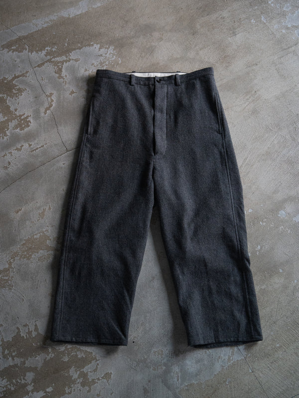 Washed Serge Sarouel Wide Pants【dark gray】