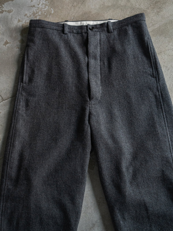 Washed Serge Sarouel Wide Pants【dark gray】