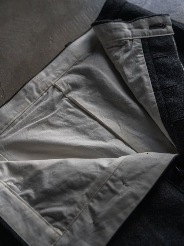 Washed Serge Sarouel Wide Pants【dark gray】