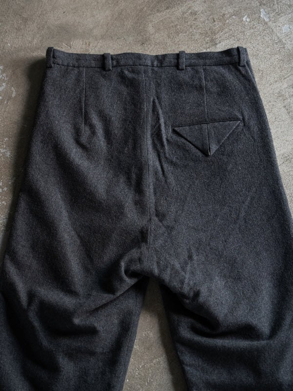 Washed Serge Sarouel Wide Pants【dark gray】
