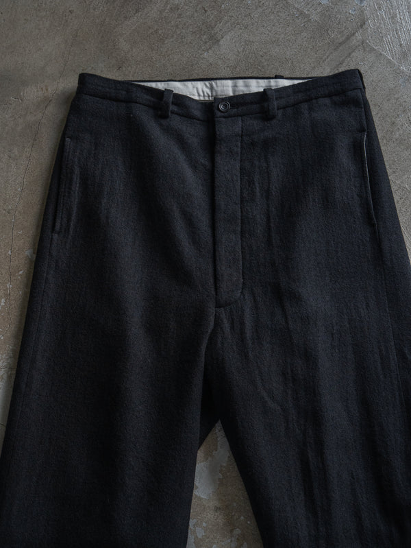 Washed Serge Sarouel Wide Pants【black】