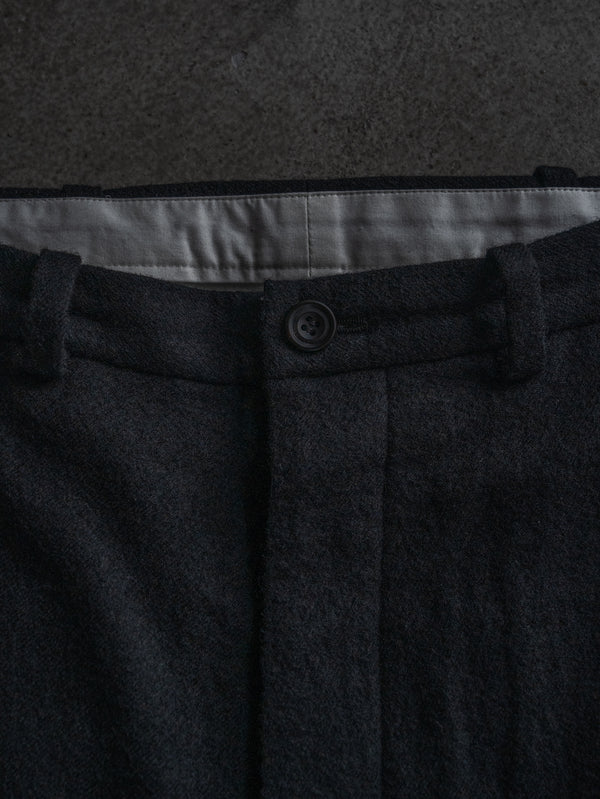 Washed Serge Sarouel Wide Pants【black】
