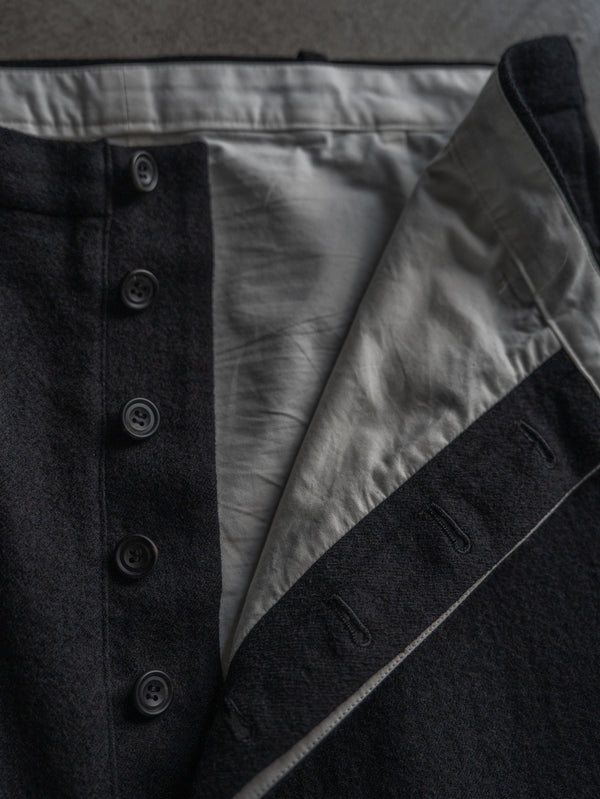 Washed Serge Sarouel Wide Pants【black】