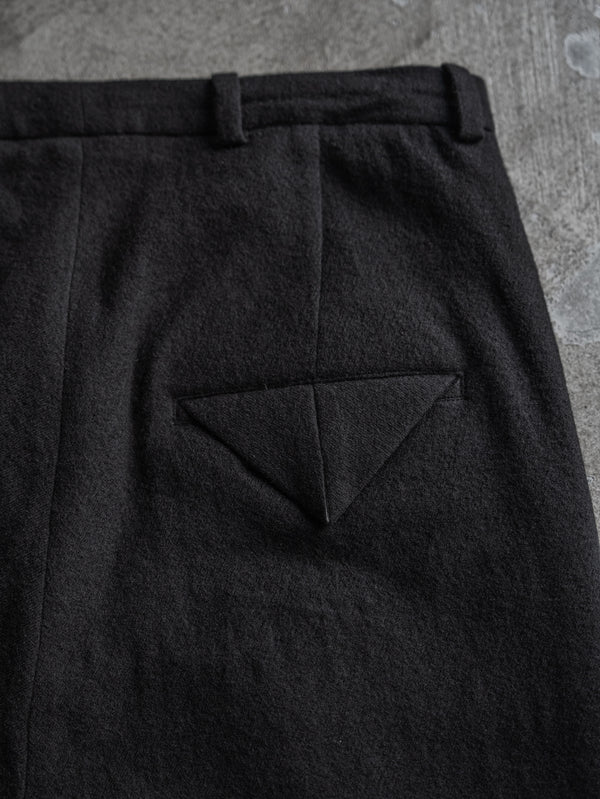 Washed Serge Sarouel Wide Pants【black】