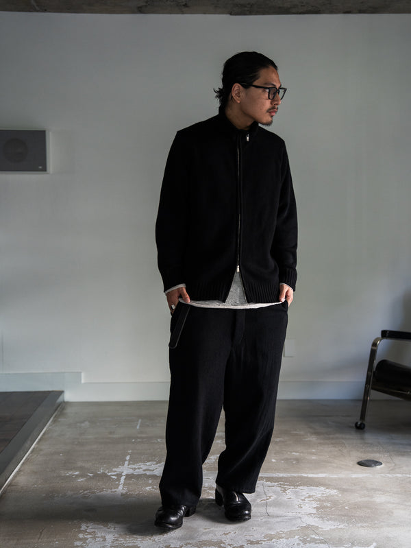 Washed Serge Sarouel Wide Pants【black】