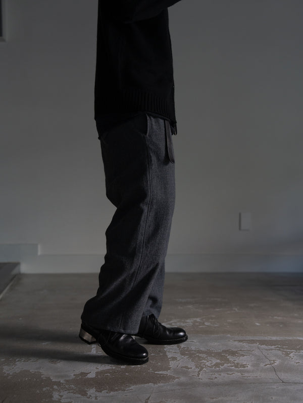 Washed Serge Sarouel Wide Pants【dark gray】