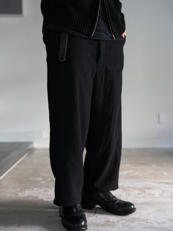 Washed Serge Sarouel Wide Pants【black】