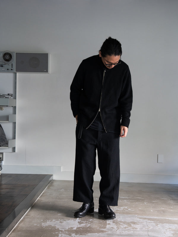 Washed Serge Sarouel Wide Pants【black】