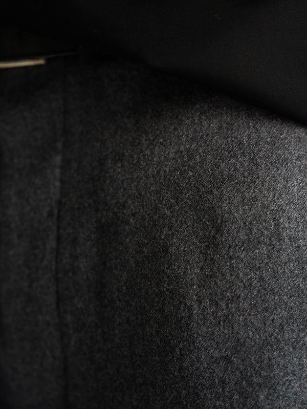 Washed Serge Sarouel Wide Pants【dark gray】