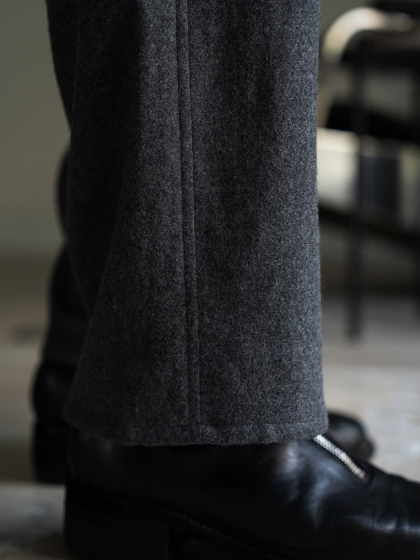 Washed Serge Sarouel Wide Pants【dark gray】