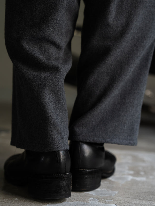 Washed Serge Sarouel Wide Pants【dark gray】