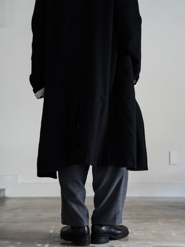 Washed Serge Sarouel Wide Pants【dark gray】