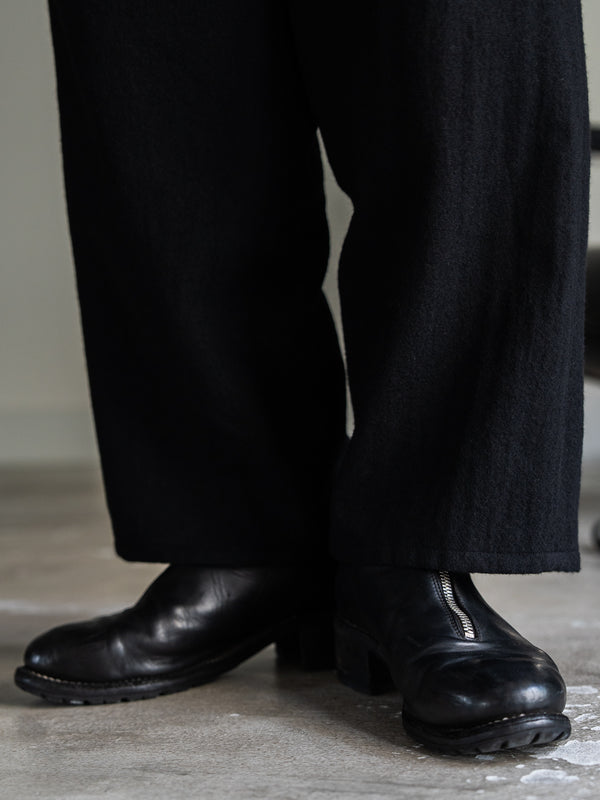 Washed Serge Sarouel Wide Pants【black】