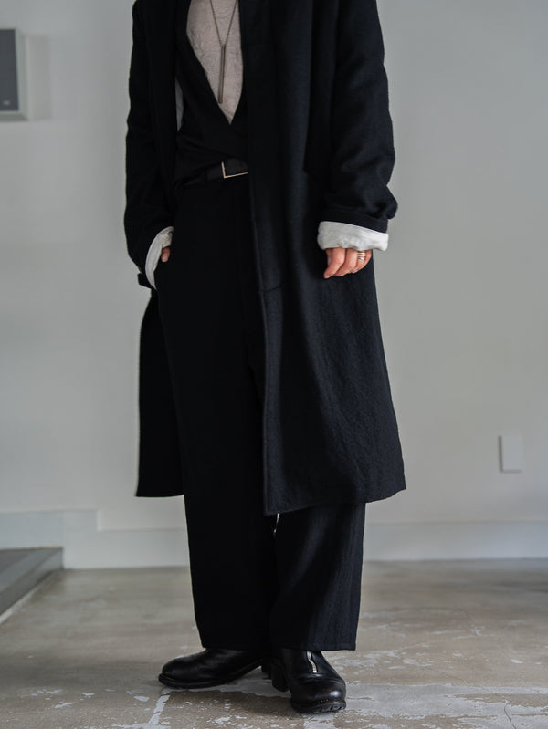 Washed Serge Sarouel Wide Pants【black】